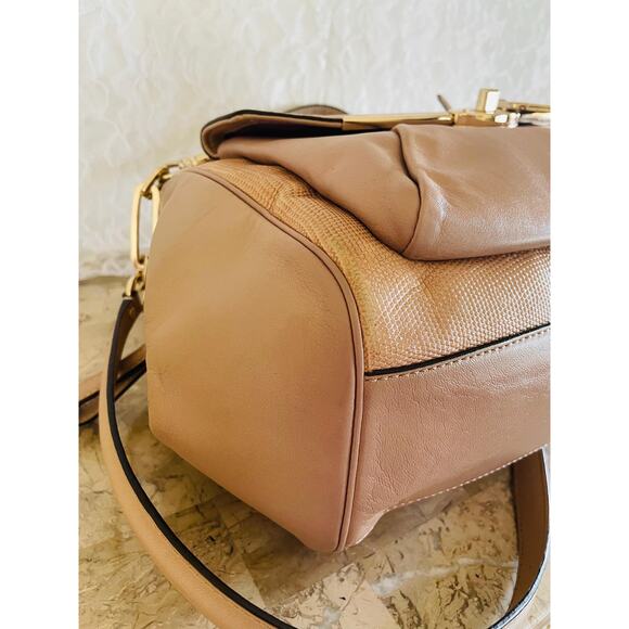 Coach Madison Madeline spectator Lizard Emb Leather Shoulder Bag 26325 Tan - Picture 6 of 10